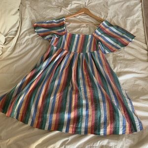 Madewell square neck mini dress in festival stripe